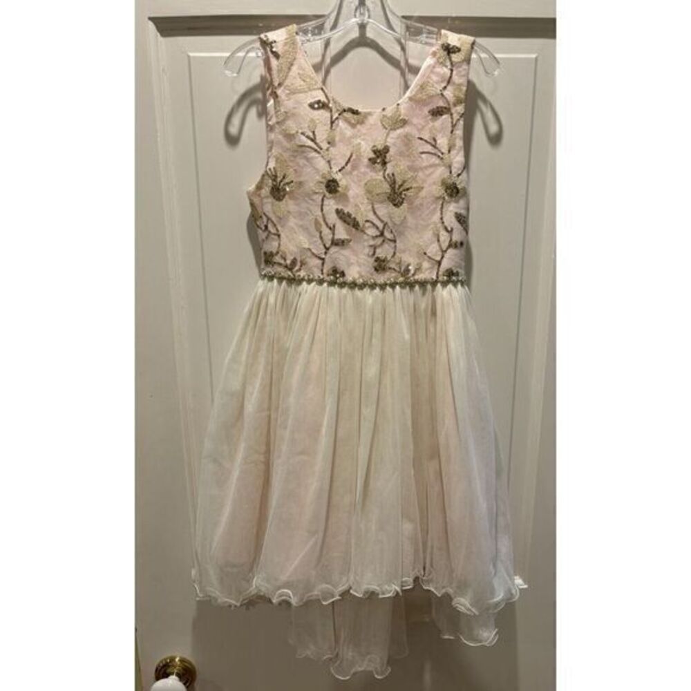 American Princess Girls Special Occasion Dress Sleeveless Pink &‎ Ivory Size 12